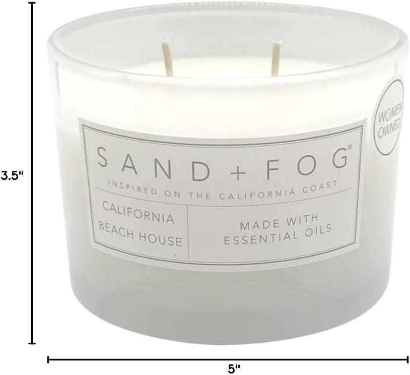 California Beach House White Glass Scented Jar Candle