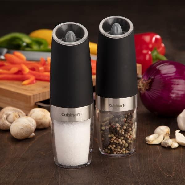 Cuisinart Gravity Salt and Pepper Spice Mill with Blue LED Light, 2/3 Cup Capacity