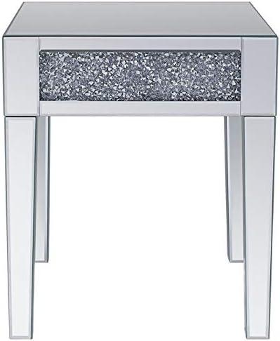 Trio Supply House Ravine Mirrored and faux diamond end table