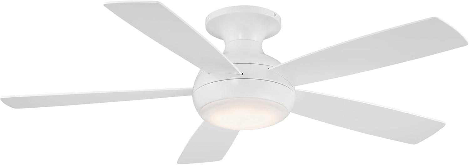Odyssey 5- Blade Smart Flush Mount Ceiling Fan with Remote Control and LED Light Kit Included