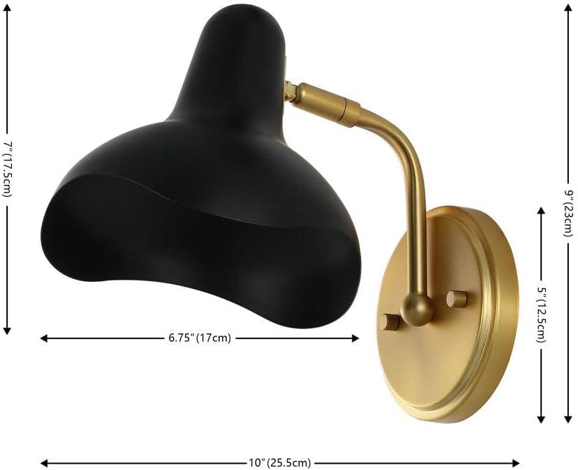 Norrix 10" Wall Sconce (Set of 2) - SCN4107 - Black/Brass - Safavieh