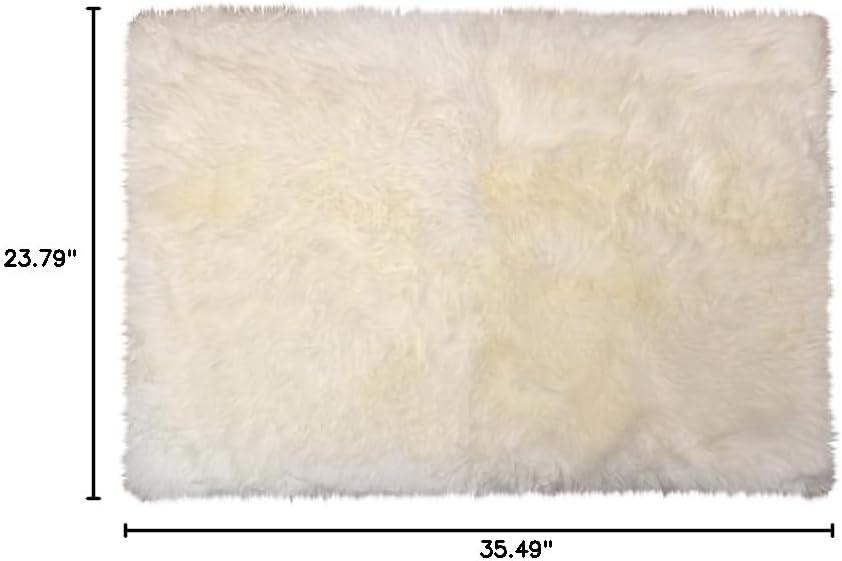 Natural New Zealand Sheepskin Single Rectangular Rug | Natural | 2'x3'
