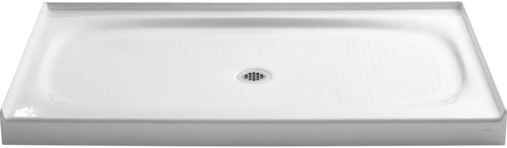 Salient 60" x 36" White Cast Iron Shower Base with Center Drain