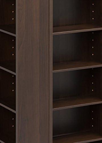 Prepac 4 Sided Spinning Media Storage - Espresso: Holds 1040 CDs, 476 DVDs, Mid-Century Modern Media Tower
