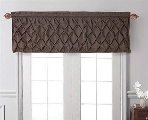 VCNY Carmen Solid Pintuck Curtain Valance, 60" x 20"