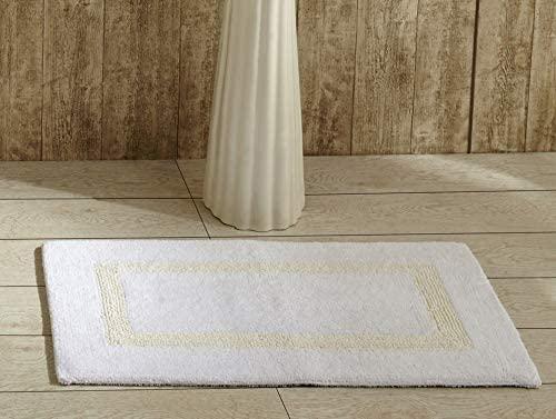 Better Trends Hotel 100% Cotton 17" x 24" Bath Rug - White/Ivory
