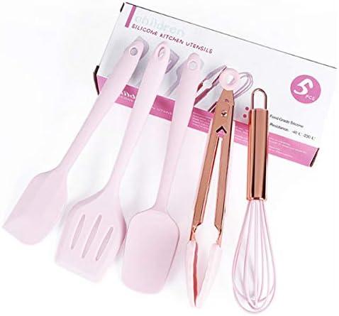 Pink 5-Piece Children's Mini Silicone Kitchen Utensil Set