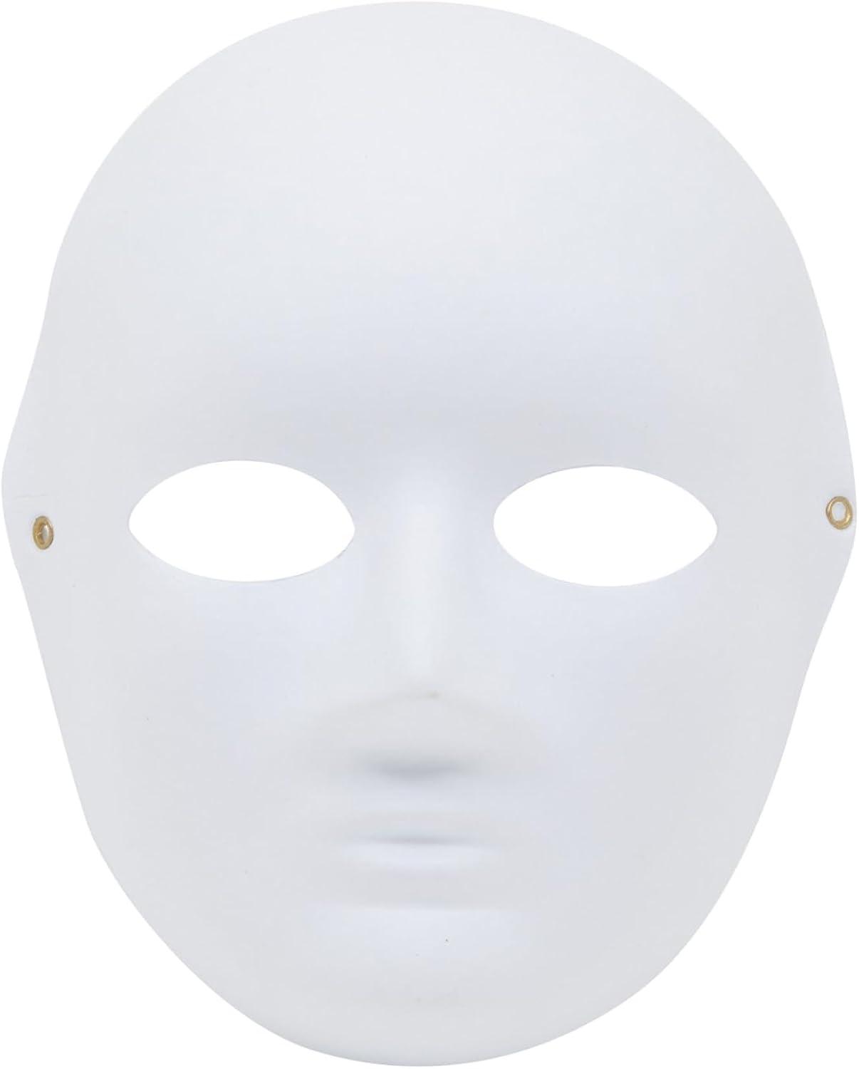 Blue Panda 24 Pack Paper Mache Masks for Decorating, DIY Masquerade Mask, White, 2 Sizes