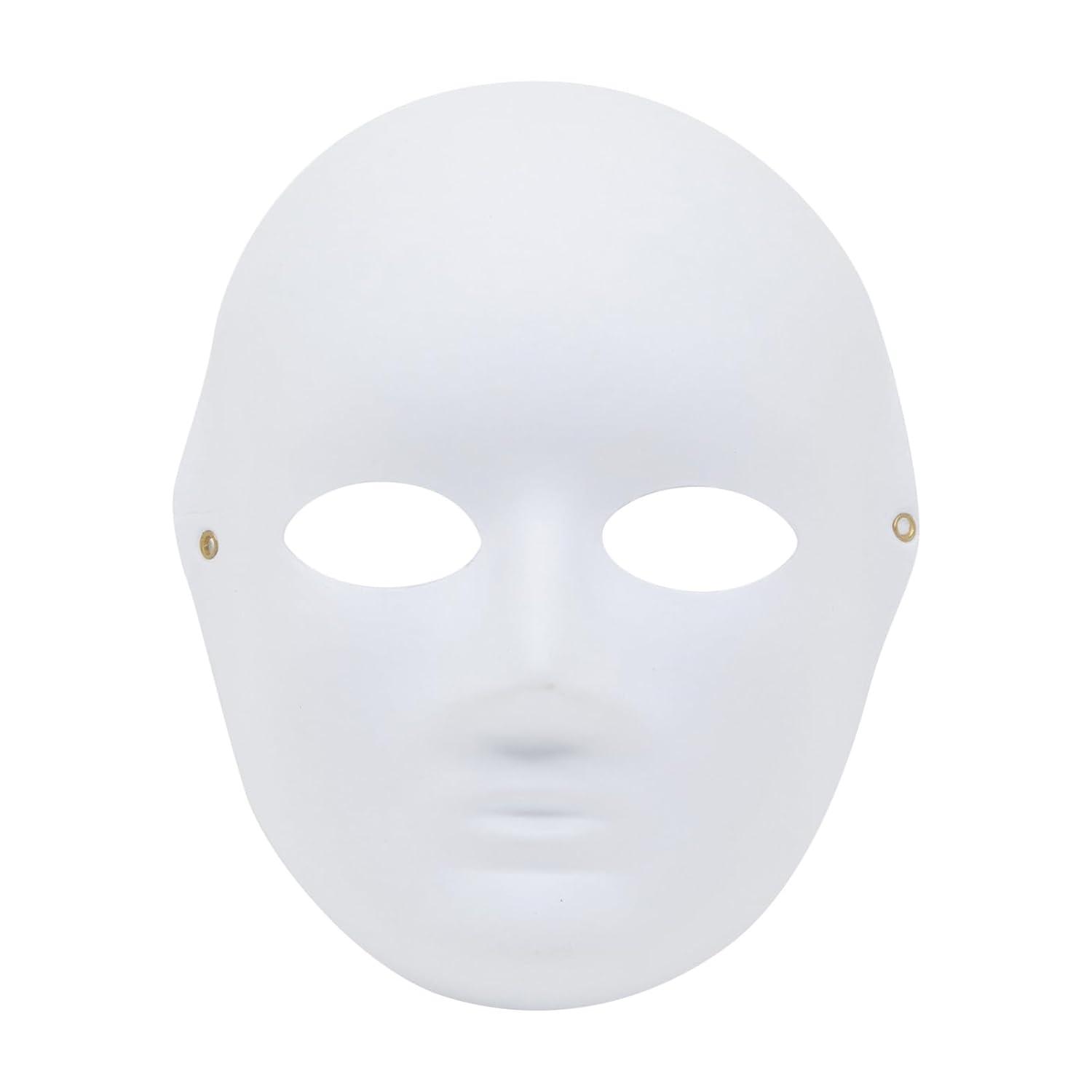 Blue Panda 24 Pack Paper Mache Masks for Decorating, DIY Masquerade Mask, White, 2 Sizes