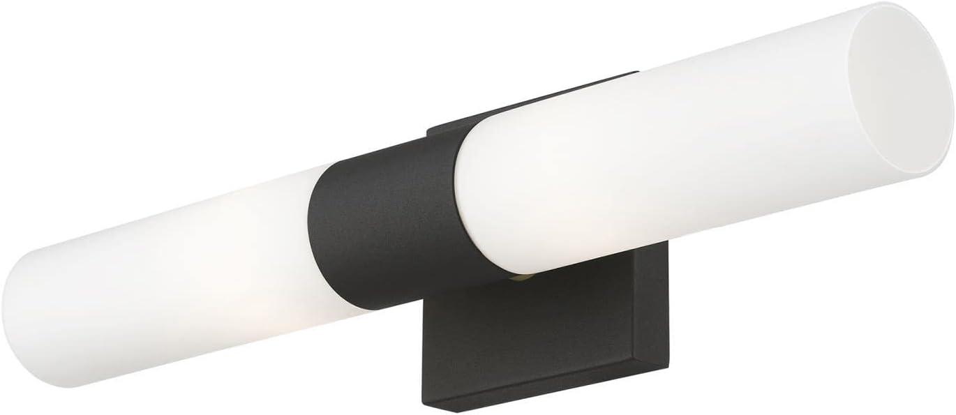 Livex Lighting Aero 2-Light Twist Lock Metal ADA Vanity Sconce in Textured Black