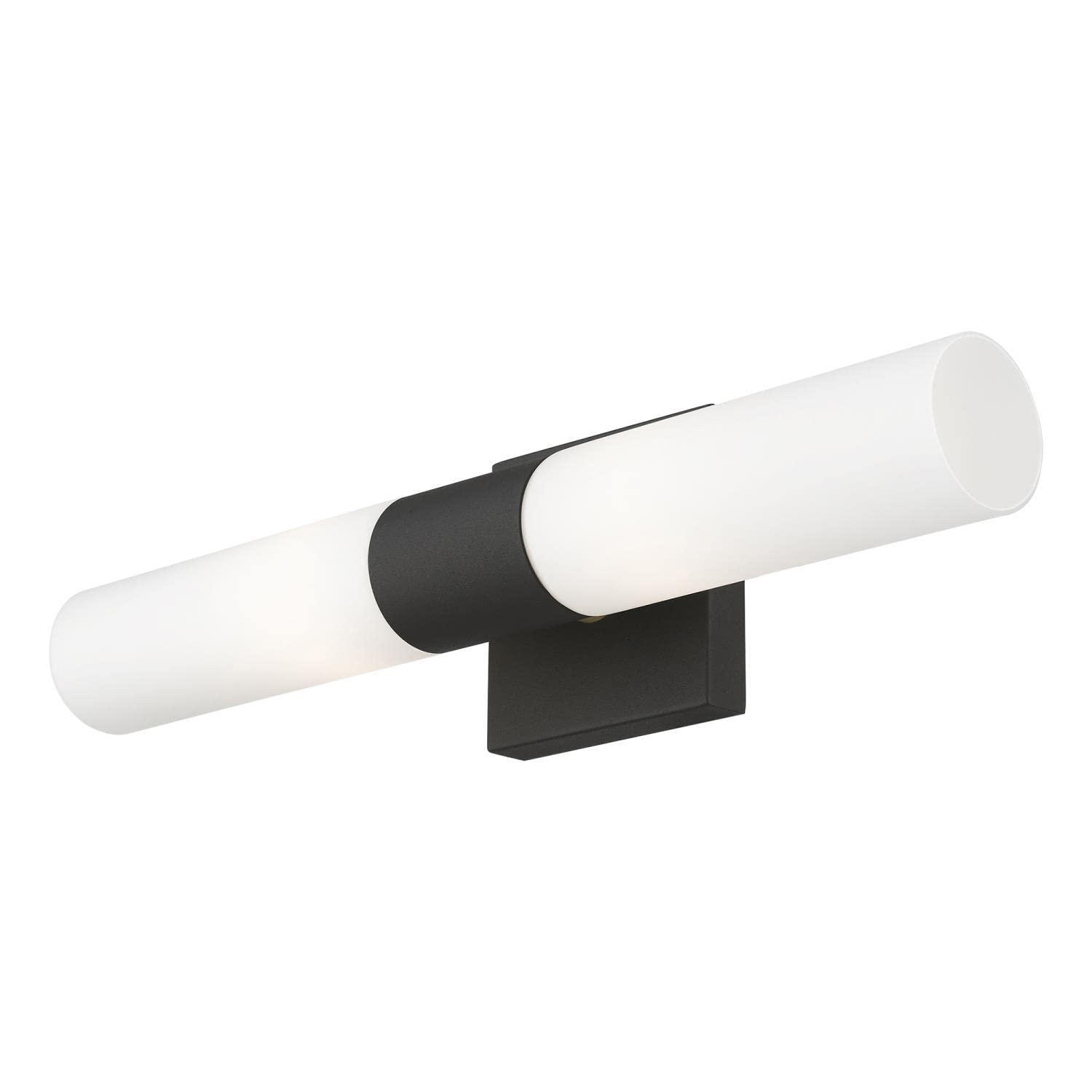 Livex Lighting Aero 2-Light Twist Lock Metal ADA Vanity Sconce in Textured Black