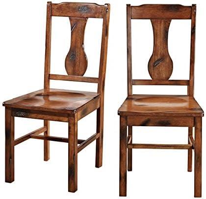 Walker Edison 6-Piece Distressed Dark Oak Wood Dining Set with Bench