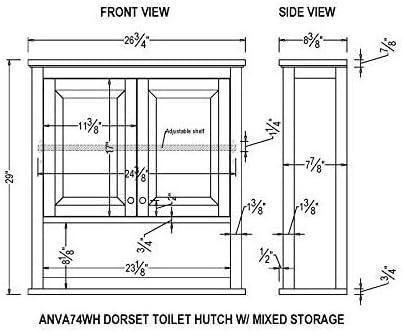 29"x27" Dorset Wall Mounted Bath Storage Cabinet White - Alaterre Furniture