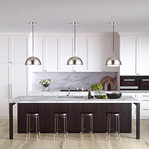 Evelyn&Zoe 15" Brushed Nickel Metal/Glass Pendant