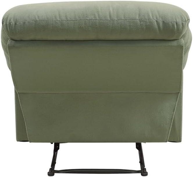 ACME Arcadia Smooth Microfiber Recliner Chair with External Handle, Sage Green