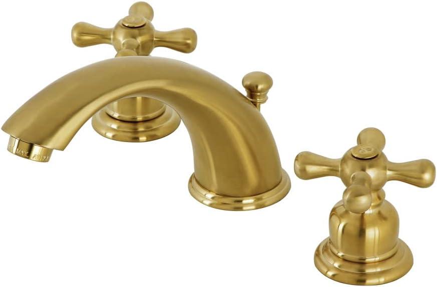 Kingston Brass Victorian Two-Handle 3-Hole Deck Mount Widespread Bathroom Faucet with Retail Pop-Up Drain