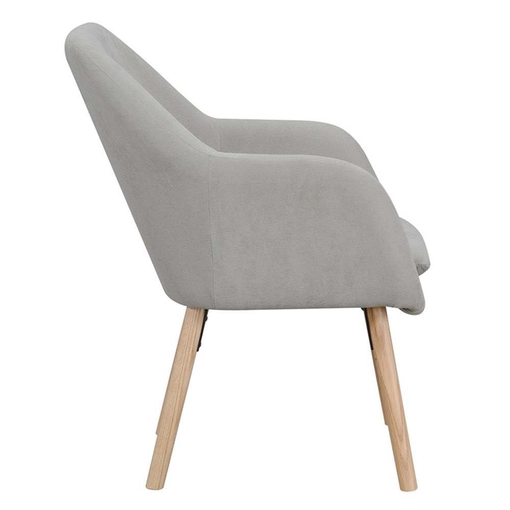 CLkPde Take a Seat Charlotte Accent Chair, 25.25" L x 26.75" W x 33.5" H, Pewter Gray Linen