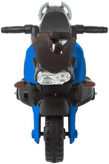 Toy Time Kids Motorcycle - Electric Ride-On with Training Wheels and Reverse Function - White and Black