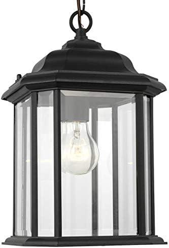 Black Clear Glass Outdoor Pendant Light with LED Option