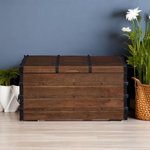 Kettleby Storage Trunk Brown - Signature Design by Ashley: Vintage-Inspired, Coffee Table, Farmhouse Decor