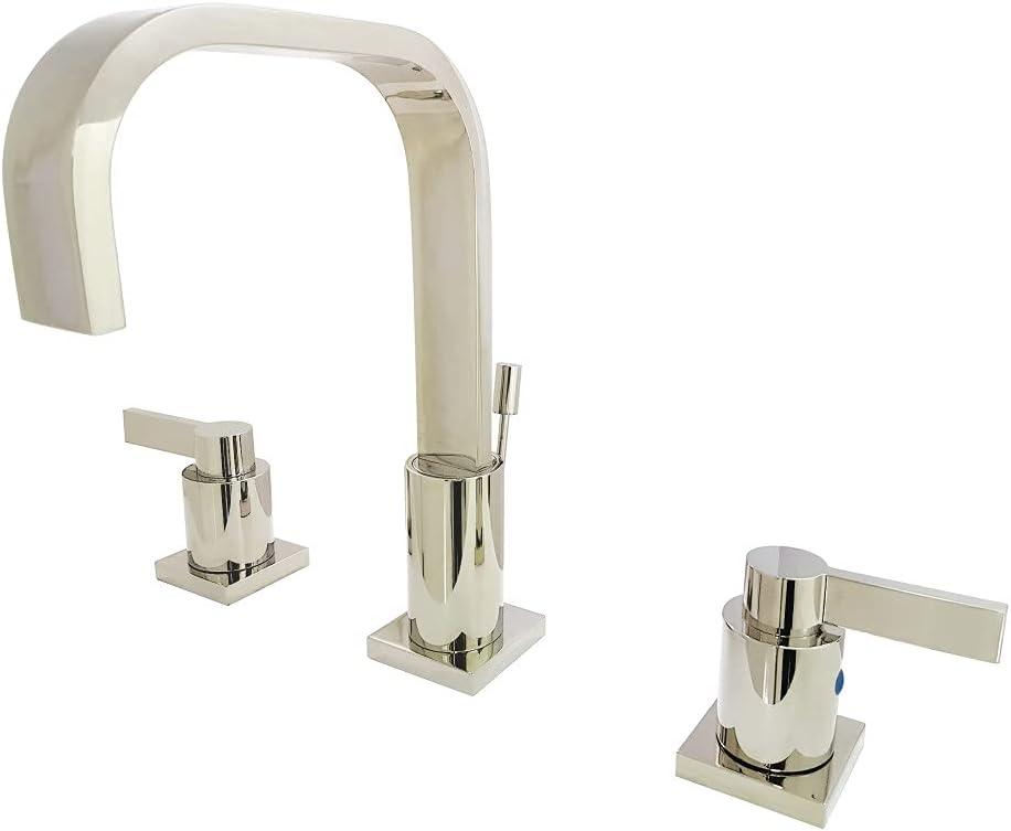 Kingston Brass NuvoFusion Two-Handle 3-Hole Deck Mount Widespread Bathroom Faucet with Retail Pop-Up Drain