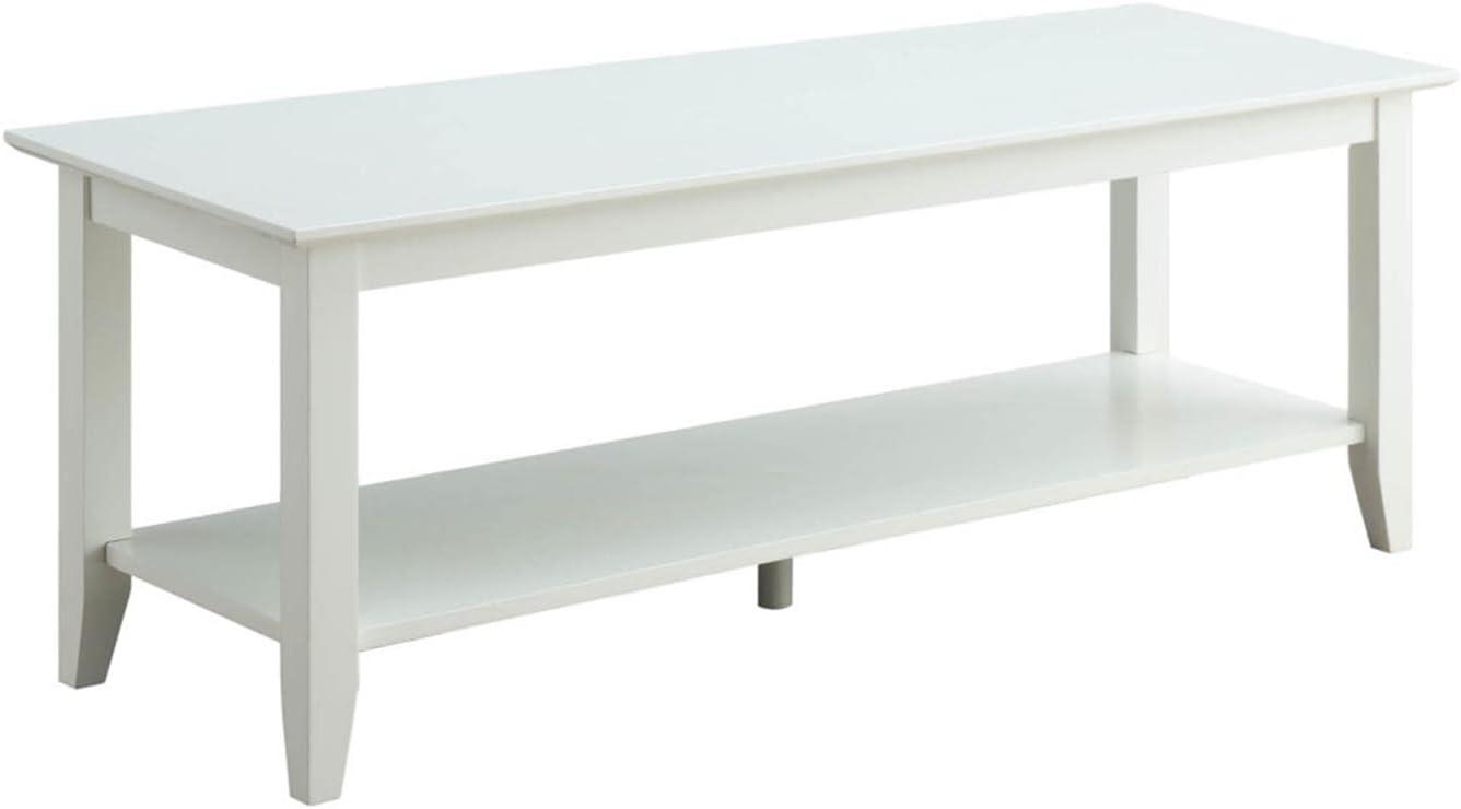 Convenience Concepts American Heritage Coffee Table with Shelf, White