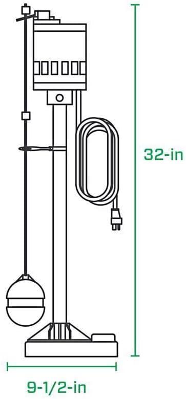 Zoeller 4009949 0.5 HP 3900 GPH Cast Iron Vertical Float Switch AC Bottom Suction Pedestal Sump Pump