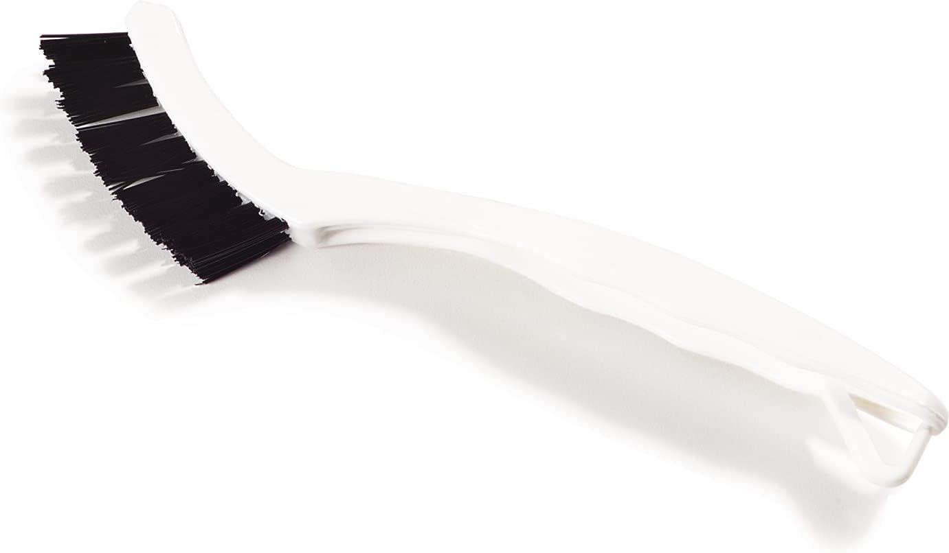 White Nylon Grout Brush with Black Bristles, 8 Inches