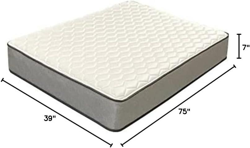 Twin Medium Firm High Density Foam Mattress in Gray