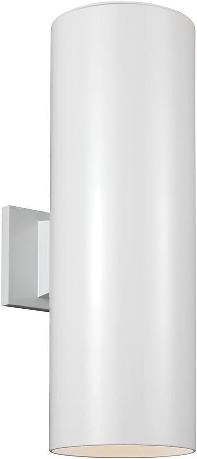 Cylindrical White Tempered Glass Dimmable Sconce - 2 Light