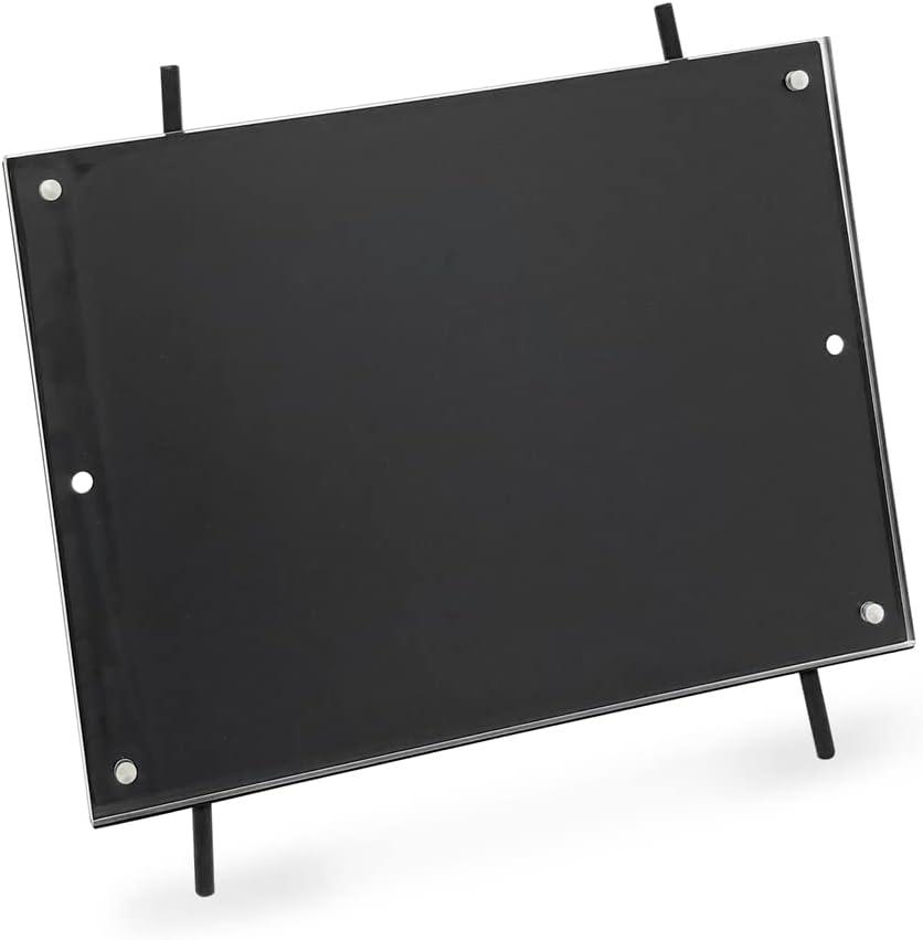 Isaac Jacobs 5x7 Black Magnetic Acrylic Metal Easel Frame (5x7 Horizontal) (Black)