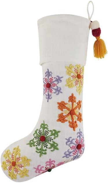 Mistletoe and Co. Snowflakes Embroidered Stocking