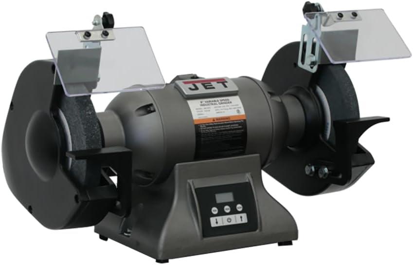 JET 8-Inch Variable Speed Industrial Bench Grinder with Casted Body