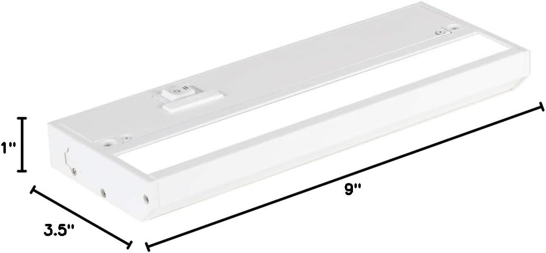 LED Under Cabinet Lighting Hardwired - Linkable Undercabinet Lights for Kitchen - 3CCT 9 Inch White Finish - Undercounter Dimmable Plug in Light or Hard Wired - Under Counter Fixture Direct Wire
