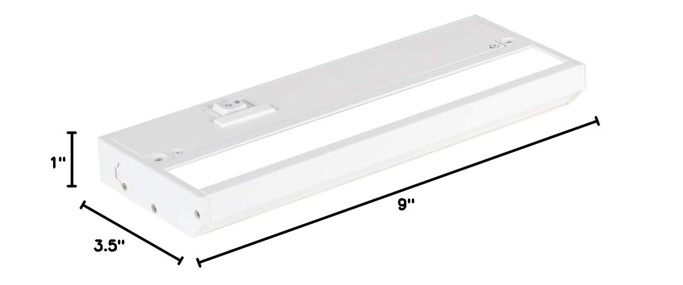 LED Under Cabinet Lighting Hardwired - Linkable Undercabinet Lights for Kitchen - 3CCT 9 Inch White Finish - Undercounter Dimmable Plug in Light or Hard Wired - Under Counter Fixture Direct Wire