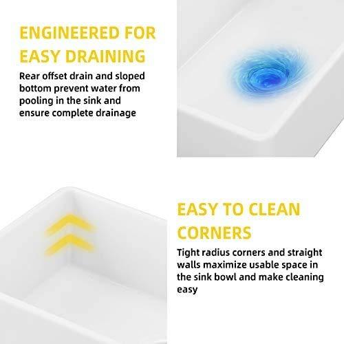 Latoscana LFS3318W 33 in. Fireclay Single Bowl Kitchen Sink