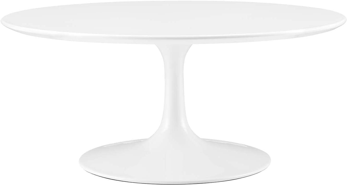 Modway Lippa 36" Round Wood Coffee Table in White