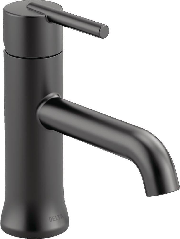 Sleek Matte Black Trinsic Single Handle Bathroom Faucet