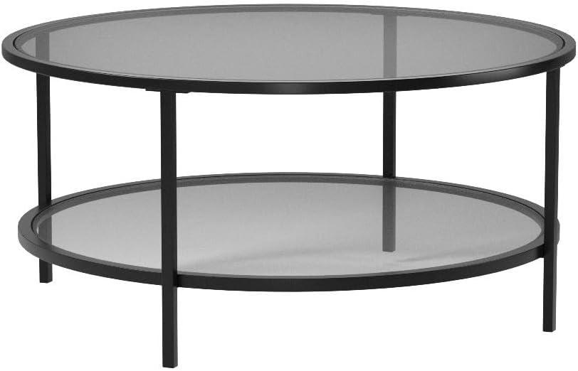 36" Blackened Bronze Square Glass Coffee Table