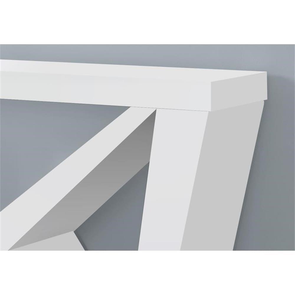 Monarch Specialties Accent Table Console Entryway Narrow Sofa Living Room Bedroom White Laminate Contemporary Modern