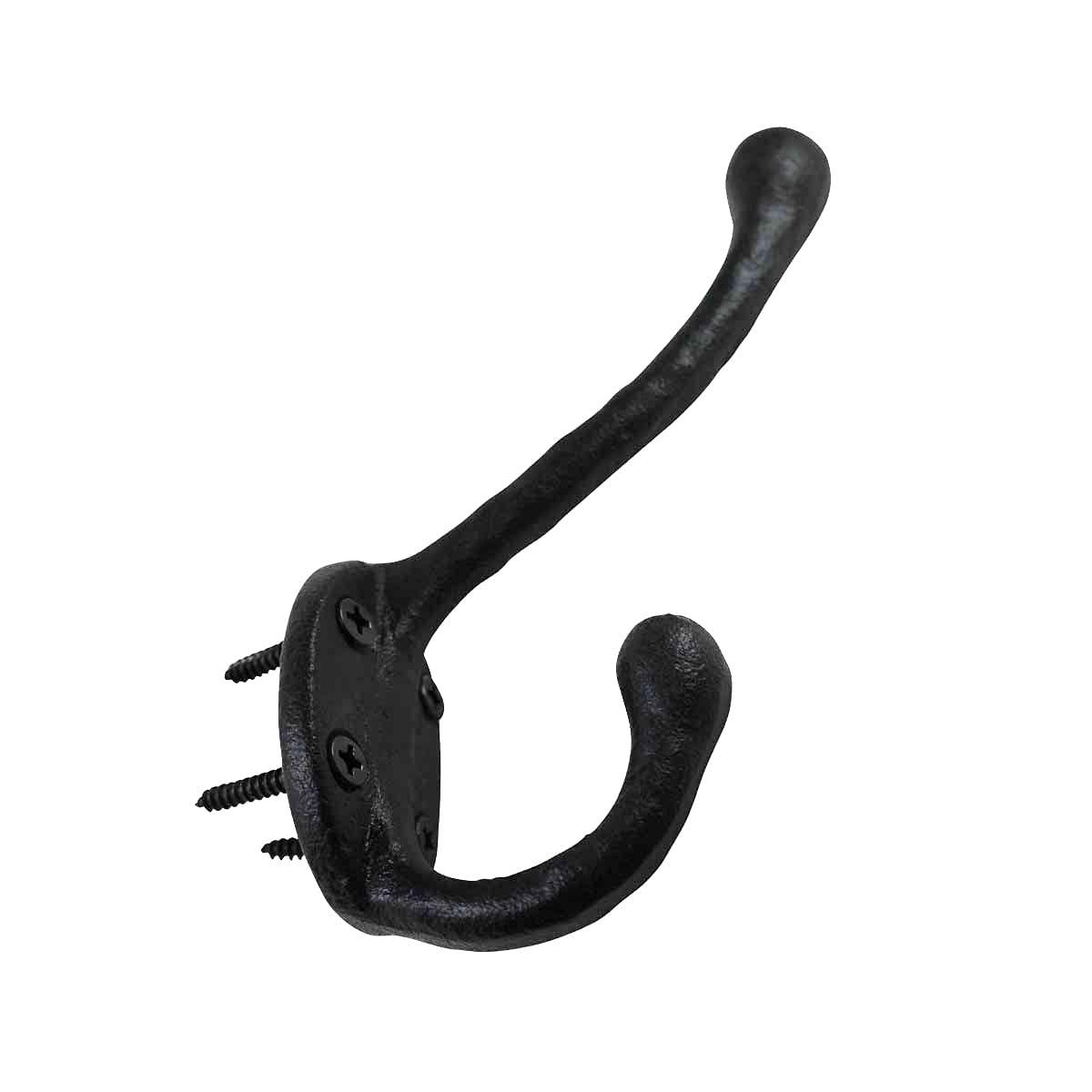 The Renovators Supply Inc. 25845 Wrought Iron Double Wall Mounted Robe Hook (Set of 3)