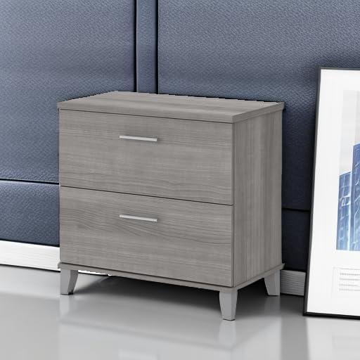 Bush Furniture Somerset Lateral File Cabinet, 2 Drawer, Platinum Gray