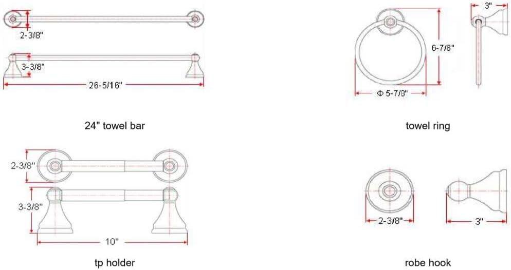 Allante 4 Piece Bathroom Hardware Set