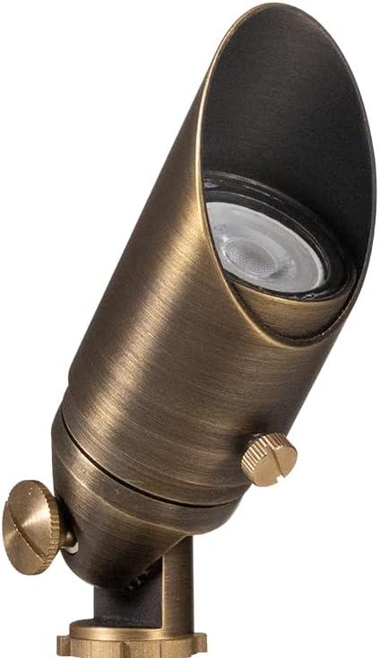 Bronze Cast Brass Adjustable Outdoor Spotlight with Warm White LED