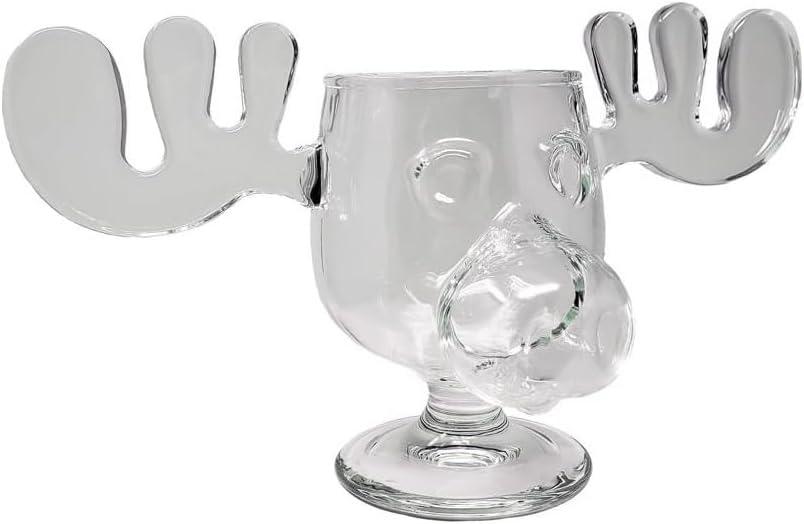 Clear Glass Moose Mug for Christmas Hot Drinks