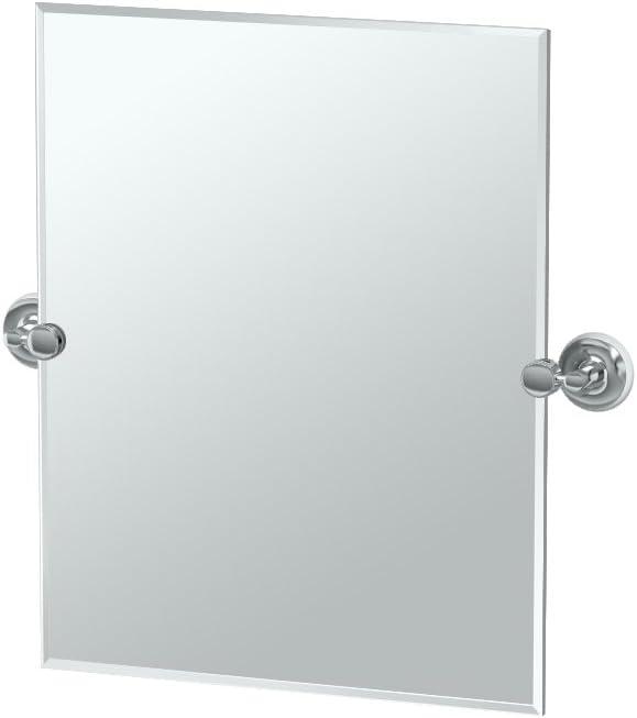 Elegant 24'' Frameless Beveled Glass Vanity Mirror with Chrome Finish