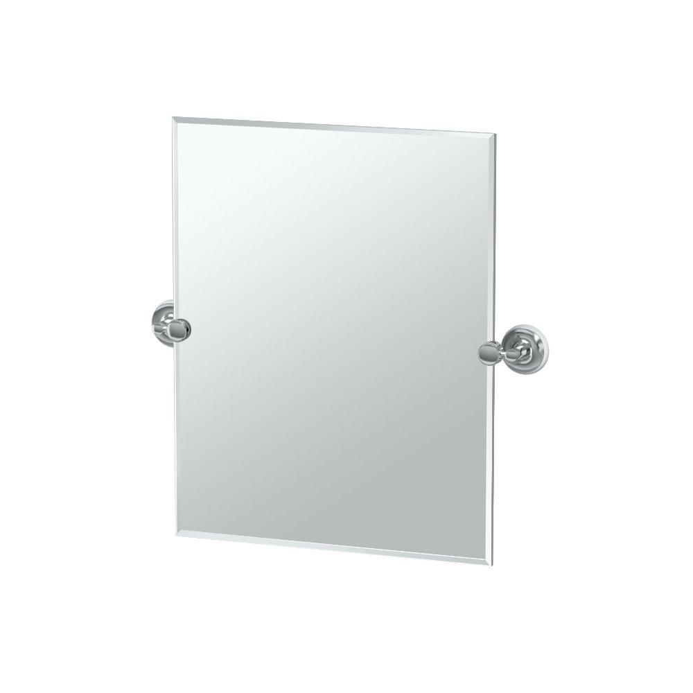 Designer II Frameless Rectangle Bathroom Vanity Mirror | Pivoting (Tilts) and Beveled Mirror