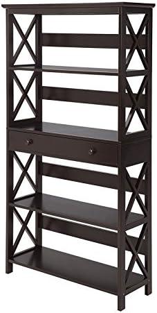Convenience Concepts Oxford 5-Tier Bookcase with Drawer, Multiple Finishes