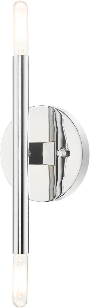 Copenhagen Mid-Century Modern 2-Light Polished Chrome Sconce