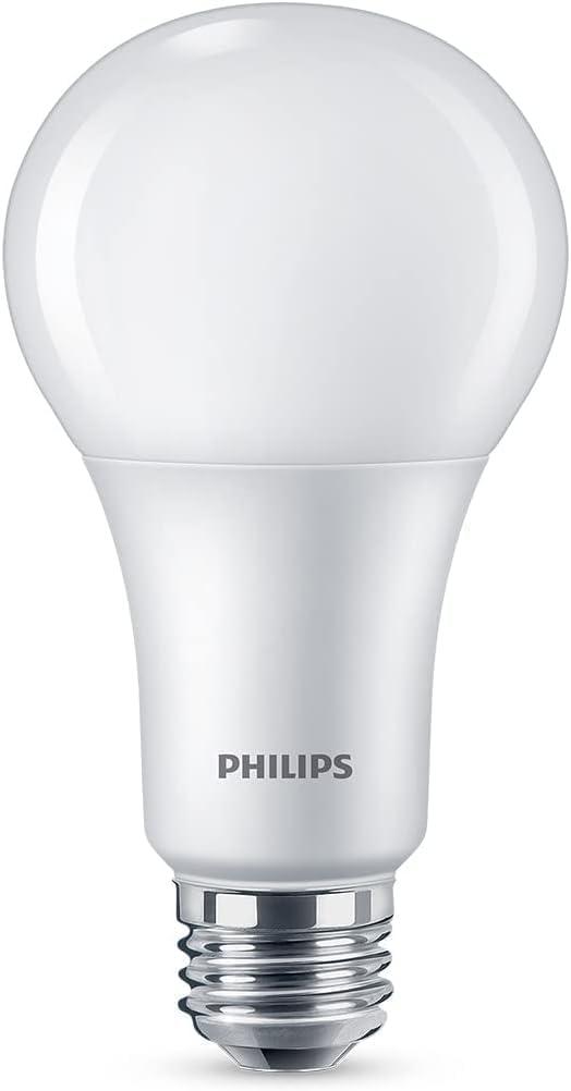 Philips LED Three Way 50-100-150W Soft White A21 1P: 3-Way 150W Equivalent, Adjustable Temperature, E26 Base, 13.7-Year Life